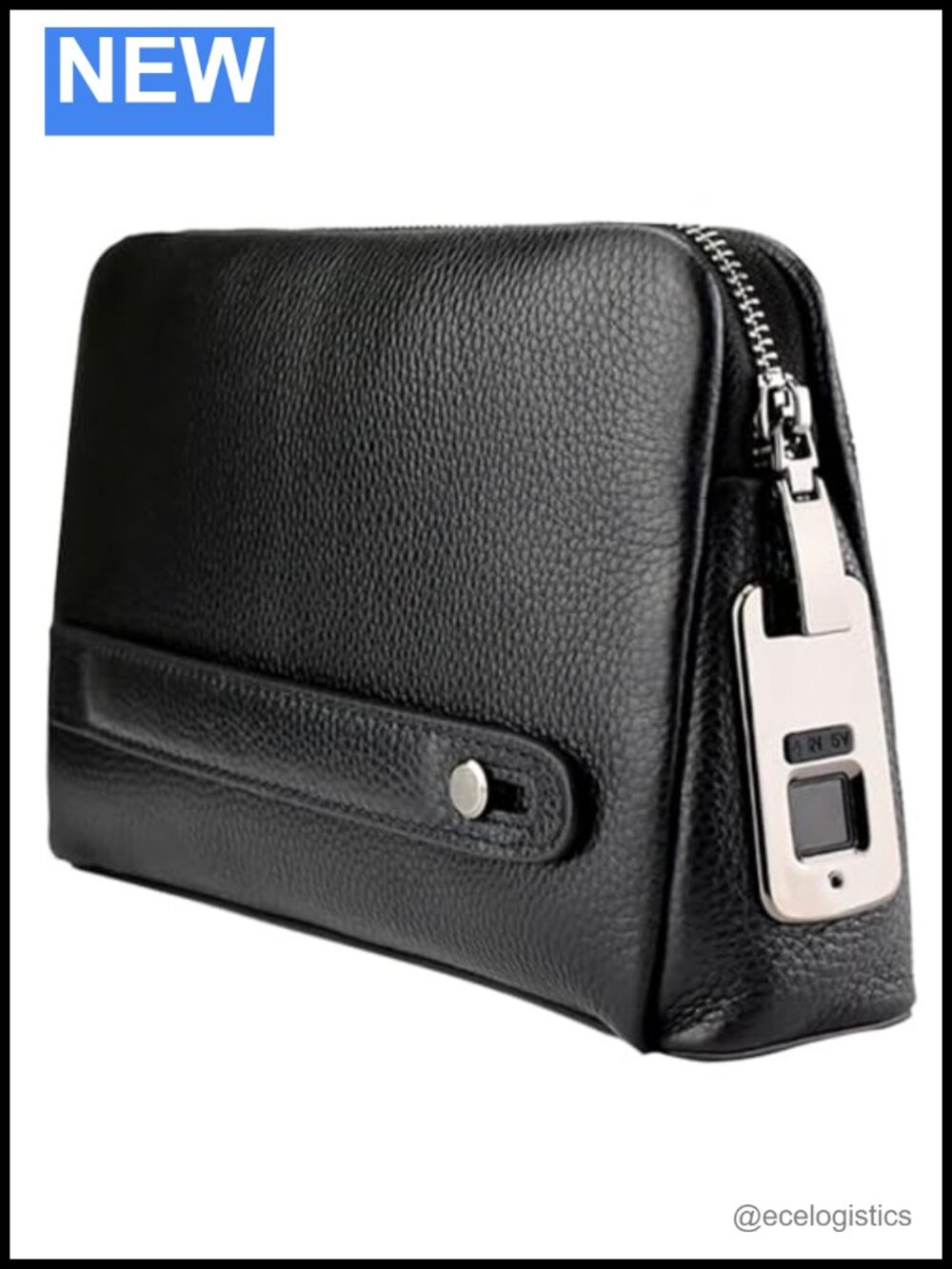 Fingerprint Lock Leather Handbag Wallet Anti Theft Clutch for Men Women
